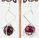 14mm boucles d'oreilles en agate mauve