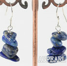 Fashion Accumulated Lapis Stone Dangle Earrings With Wish Hook