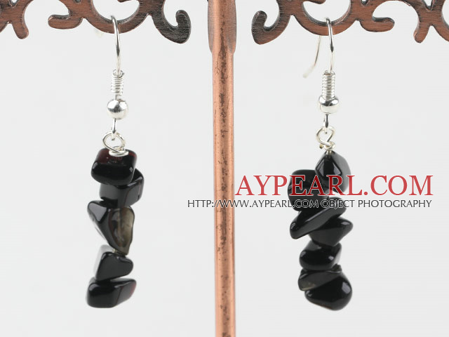 boucles d'oreilles noires d'agate