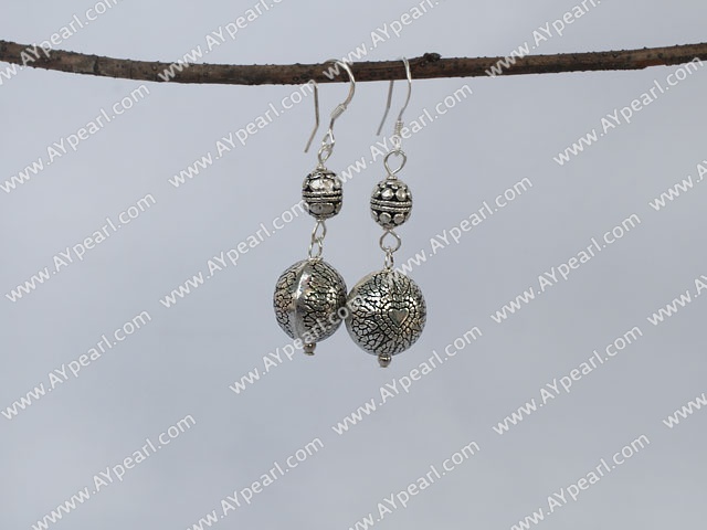 Simple Style Melon Shape Tibet Silver Dangle Earrings With Fish Hook