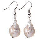 Fashion Simple Design Natural White Nuclear Pearl Earrings With Fish Hook