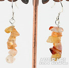 Fashion Natural Layer Agate Chips Stone Dangle Earrings With Fish Hook