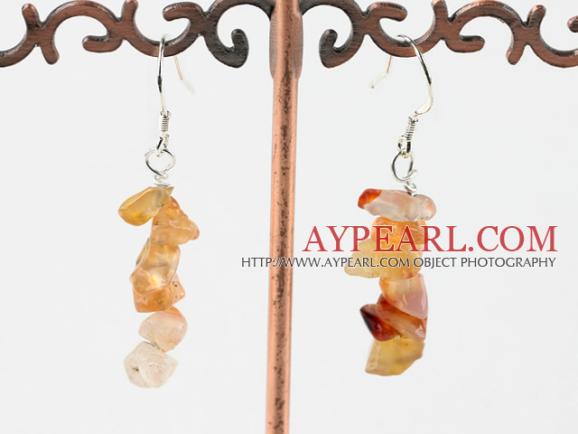 Fashion Natural Layer Agate Chips Stone Dangle Earrings With Fish Hook