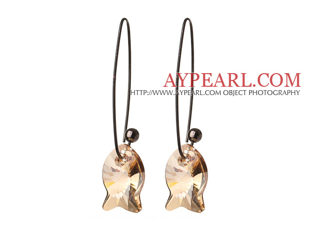 Elegant Cluster Style Chipped Lemon Stone Dangle Earrings With Fish Hook