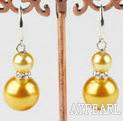 8-14mm jaune clair arcylic boucles d'oreilles