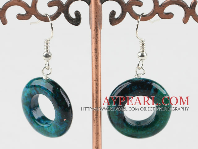 Fashion 20Mm Donut Shape Phoenix Stone Loop Dangle Earrings With Fish Hook