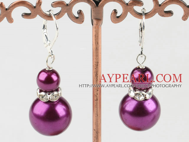 8〜14ミリメートル紫色のアクリルの真珠のイヤリング