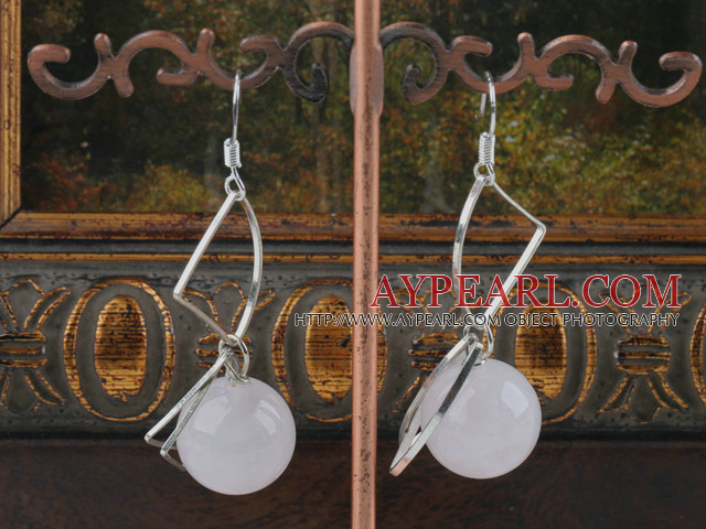 boucles d'oreilles rose quartze