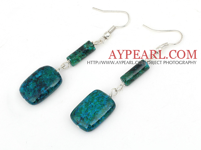 Fashion Rectangle And Cylinder Shape Phoenix Stone Beaded Earrings With Fish Hook