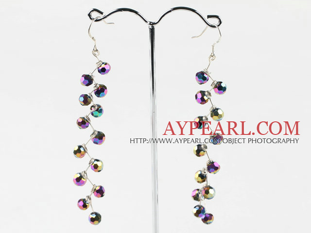 Lovely Colorful Manmade Crystal Knit-Wired Dangle Earrings