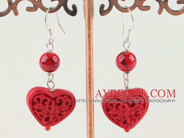 laque sculpté boucles d'oreilles