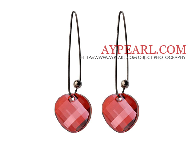 Simple Style Pink Series Crystal And Round Colored Glaze Ball Dangle Earrings