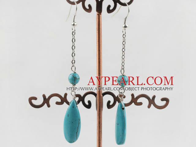 Boucles d'oreilles pendantes turquoises