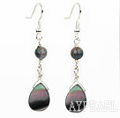 india agate black lip shell earrings