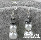 snowman sea shell beads Xmas/ Christmas earrings