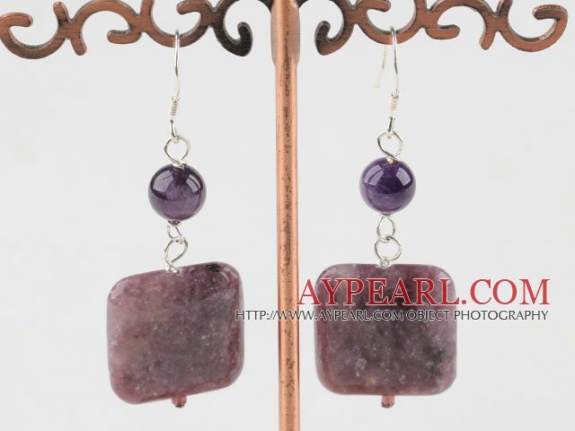 Purple Stone Ohrring