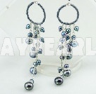 Boucles d'oreilles perles noires