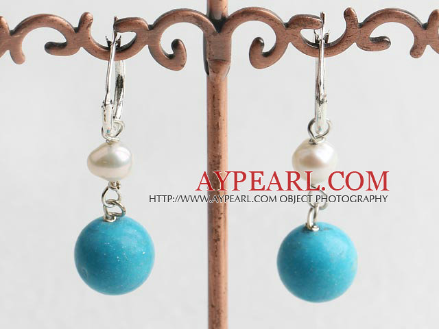 Boucles d'oreilles turquoise perle