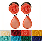 8 Pairs Hipanema Summer Design Multi Color Drop Shape Shell Resin Flower Stud Earrings