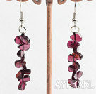 Lovely Garnet Stone Dangle Earrings With Fish Hook