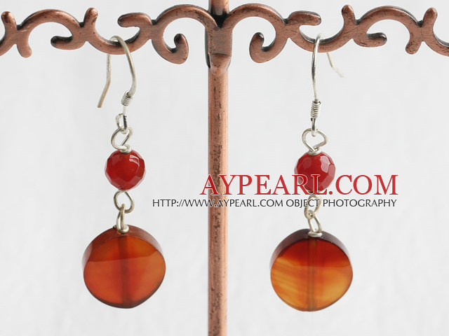 6*14Mm Simple Style Agate Dangle Earrings With Fish Hook