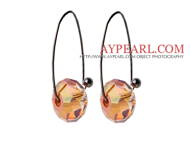 Fashion Pink Crystal And Multi Colored Glaze Dangle Earring With Fish Hook