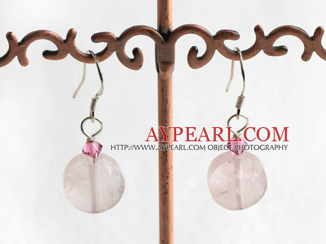 boucle d'oreille rose quartz