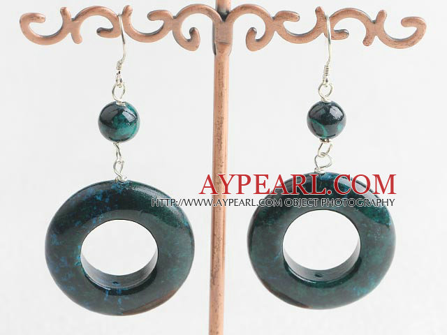Lovely Round And Donut Shape Phoenix Stone Dangle Earrings With Fish Hook