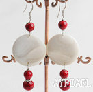 blood stone shell earrings