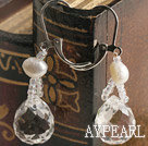 Lovely Teardrop White Crystal Loop Dangle Earrings With Lever Back Hook