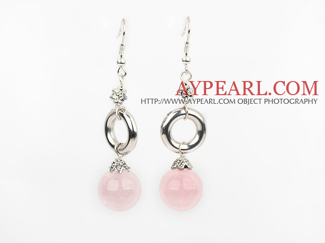 boucles d'oreilles rose quartze