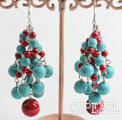 pierre de sang et boucles d'oreilles turquose