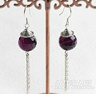 longues boucles d'oreilles en agate style de facettes