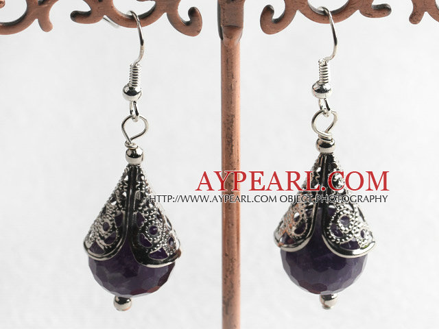 natürlichen Facetten Amethyst Ohrringe
