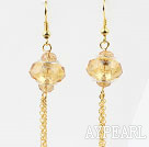 New Design Long Style Yellow Colored Glaze Charm Earrings