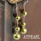 dangling light yellow acrylic ball earrings