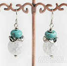 butst pattern turquosie and crystal earrings