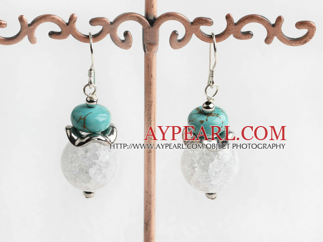 pattern butst turquosie et boucles d'oreilles en cristal