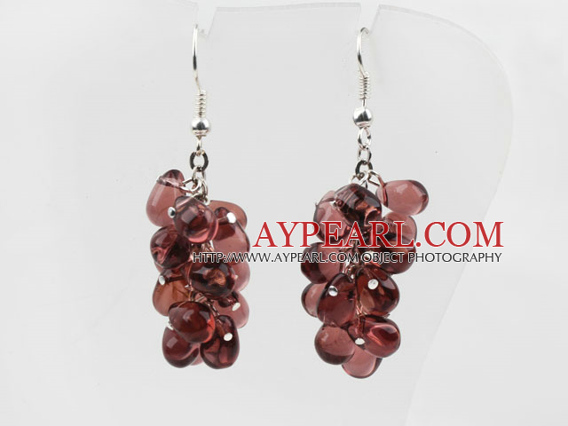 New Design Violet Rouge Drop Couleur Boucles d'oreilles en cristal de forme de cluster