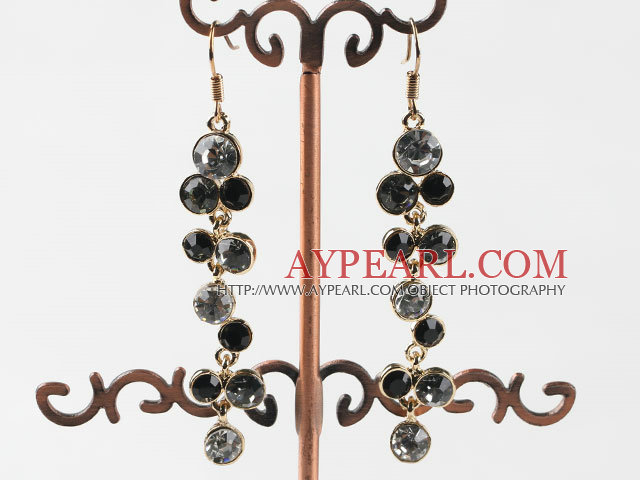 costume jewelry dangling style colorful rhinestone earrings