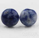Classic and Simple Design Round Sodalite Studs ( Metal Needle )