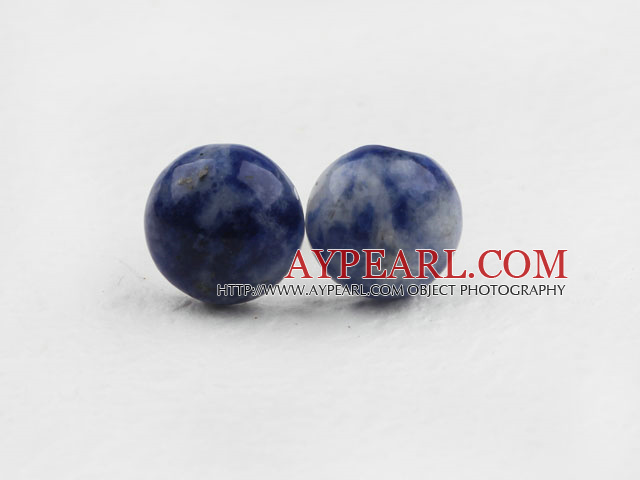 Klassisk og enkel design Round Sodalite Studs (Metal Needle)