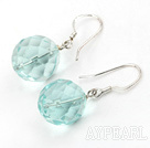 Nice Simple Short Style Switzerland Blue Crystal Ball Drop Earrings With Fish Hook
