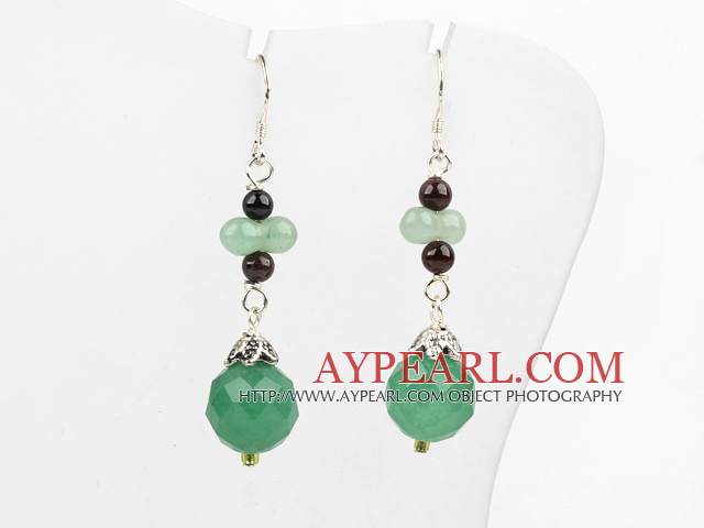 Elegant Aventurine Agate Dangle Earrings With Fish Hook