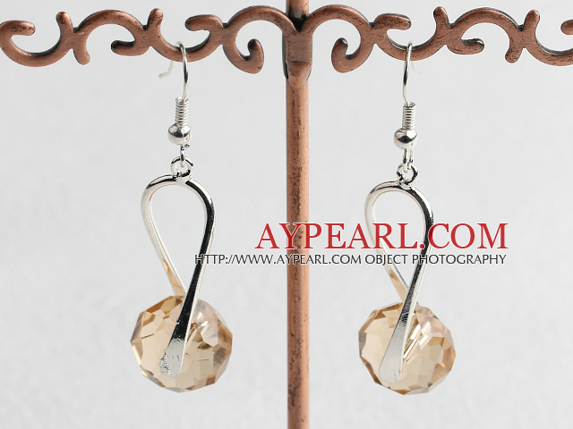 Lovely Smoky Color Manmade Crystal Charm Dangle Earrings With Fish Hook