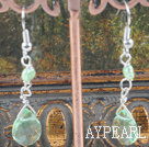 teints perle verte boucles d'oreilles en cristal