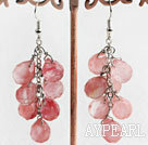 Boucles d'oreilles en quartz cerise