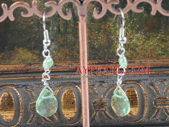 vopsite verde perla de cristal cercei