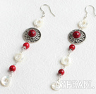 shell bloodstone earring