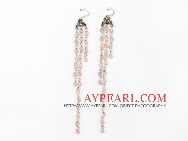 boucle d'oreille en quartz cerise